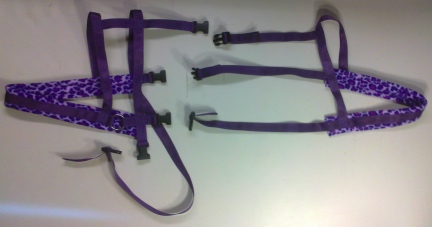 Purple w/purple Leopard Goat Harness 2
